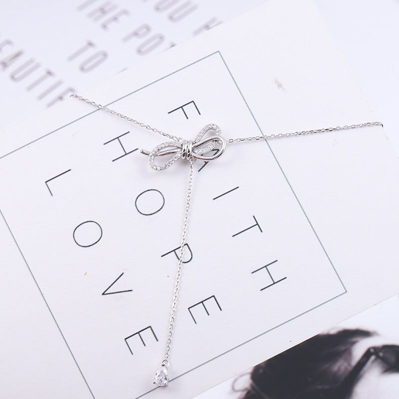 Vòng cổ dây chuyền choker kim loại mix nơ cách điệu mẫu mới hot hit CKV75 | BigBuy360 - bigbuy360.vn