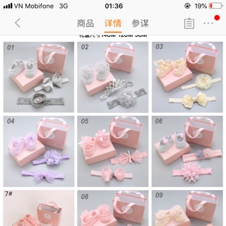 Set tất kèm băng đô cho bé sơ sinh