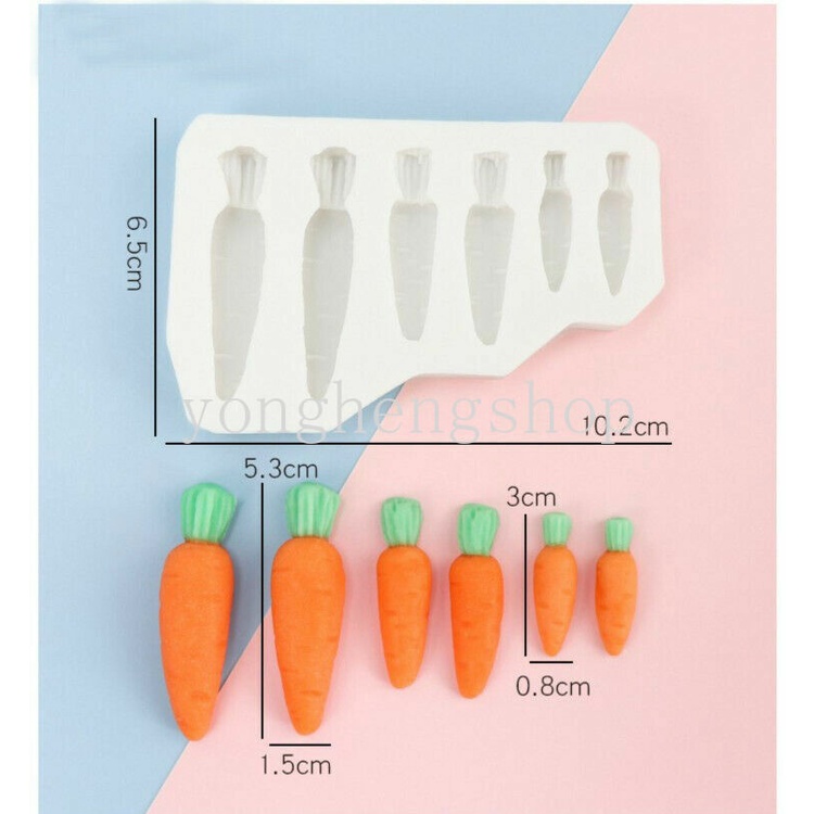 Khuôn Silicon Làm Bánh Kẹo Hình Củ Cà Rốt 3D Dễ Thương