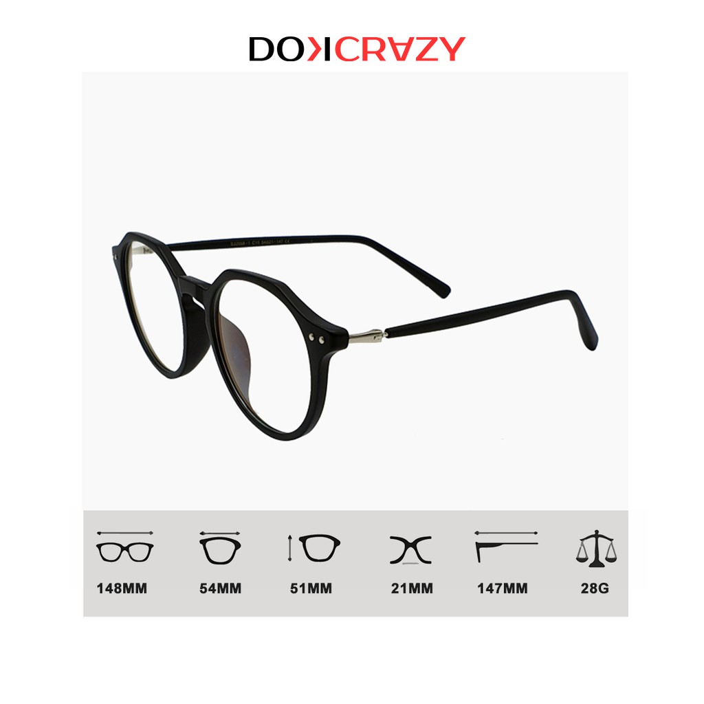 Gọng kính cận nam nữ cao cấp BALI DOKCRAZY mắt kiếng đa giác không độ giả cận thời trang kim loại bền đẹp | BigBuy360 - bigbuy360.vn