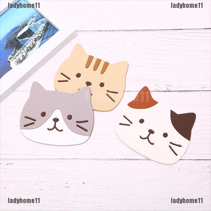 Tấm Lót Bàn Ăn Cách Nhiệt Chống Thấm Nước Hình Mèo Dễ Thương 11}