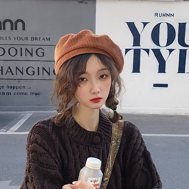 Mũ Beret Vải Nhung Phong Cách Retro Anh Quốc Cho Nữ