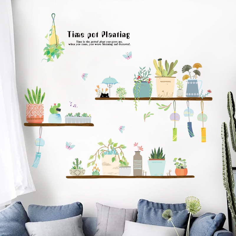 Tranh dán tường 3D Hình nền trồng hoa  KT 115x100cm, Decal trang trí phòng, Miếng dán trang trí phòng khách