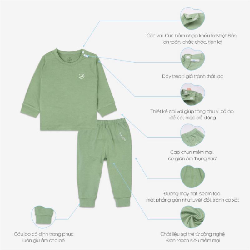 Bộ Cài Vai BU Bambus B6 • 6-9M 9-12M 12-18M 18-24M 2-3Y • Choding Home