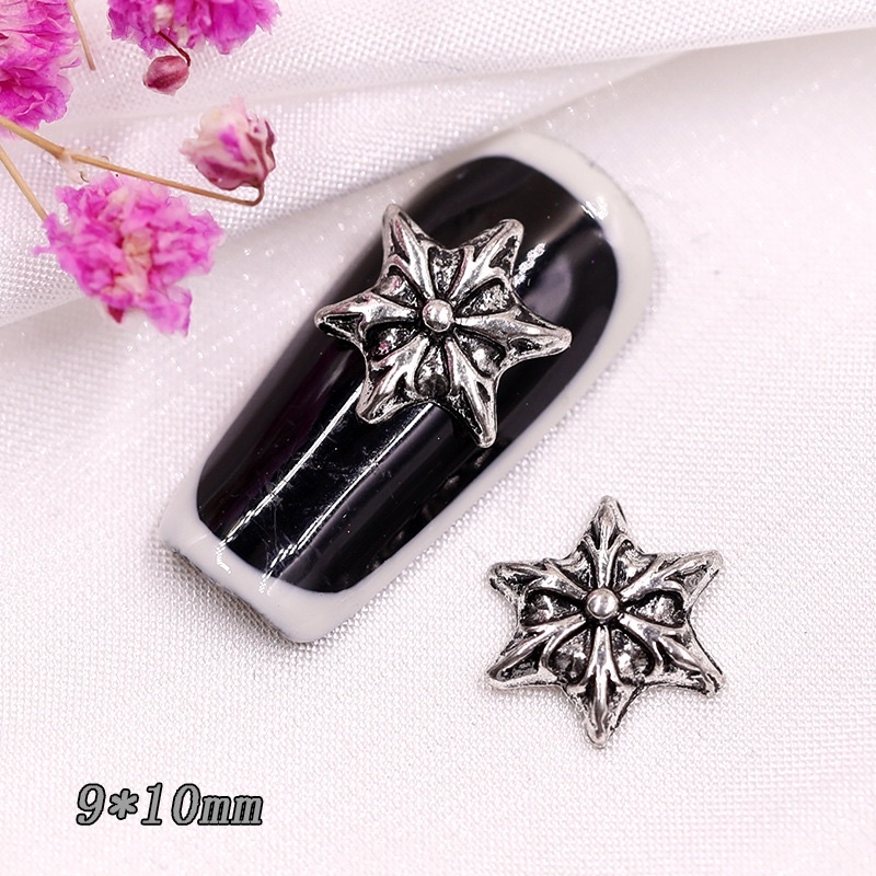 Charm nail chrome thánh giá mỏ neo trái tim ông sao khiêng cổ siêu hot