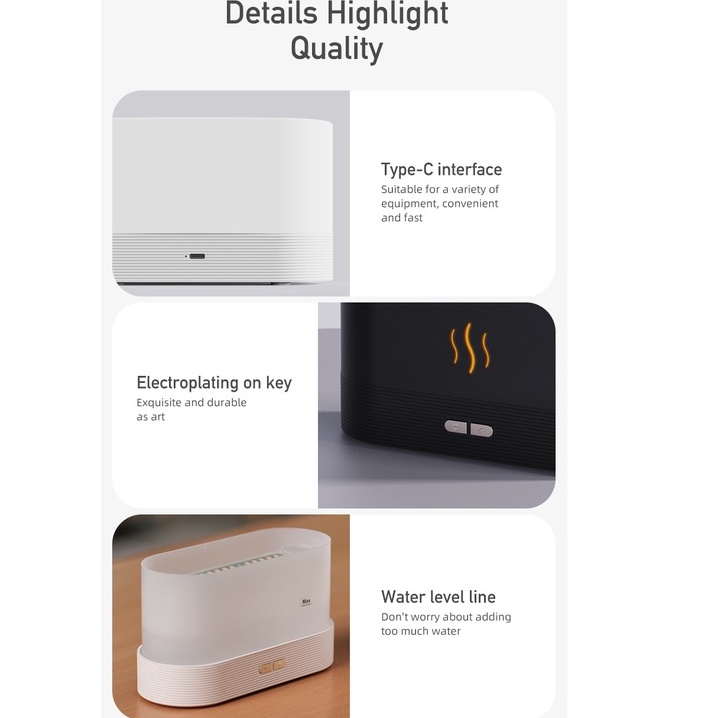 Máy Khuếch Tán Tinh Dầu 200ml Tích Hợp Đèn LED Thông Minh