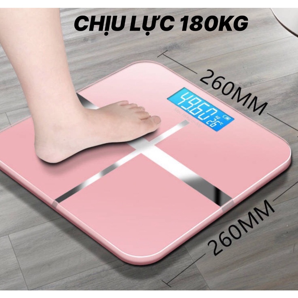 Cân điện tử thông minh kèm sạc chịu lực tốt lên đến 180kg, cân sức khỏe cho gia đình mini tiện lợi