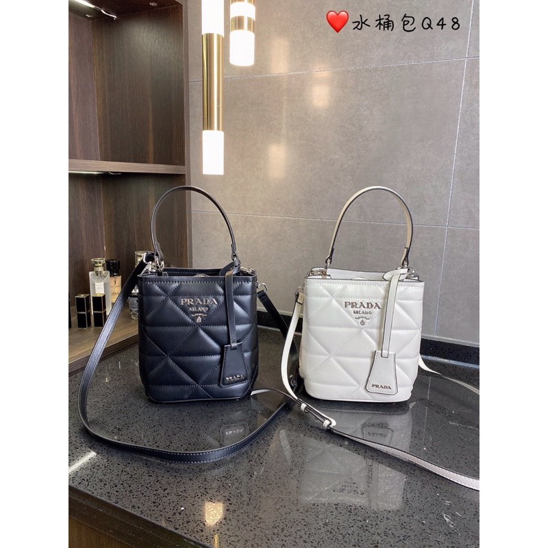 Túi xách nữ, túi PRADA DOUBLE BUCKET da thật cao cấp