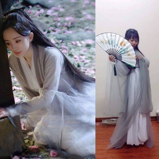 Cosplay váy cổ trang Bạch thiển trong Tam sinh tam thế thập lý đào hoa bộ màu xám
