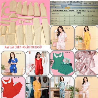 RẬP GIẤY LẮP GHÉP 10 MẪU ĐỒ BỘ PYJAMAS ( KHÔNG PHẢI BÁN QUẦN ÁO)