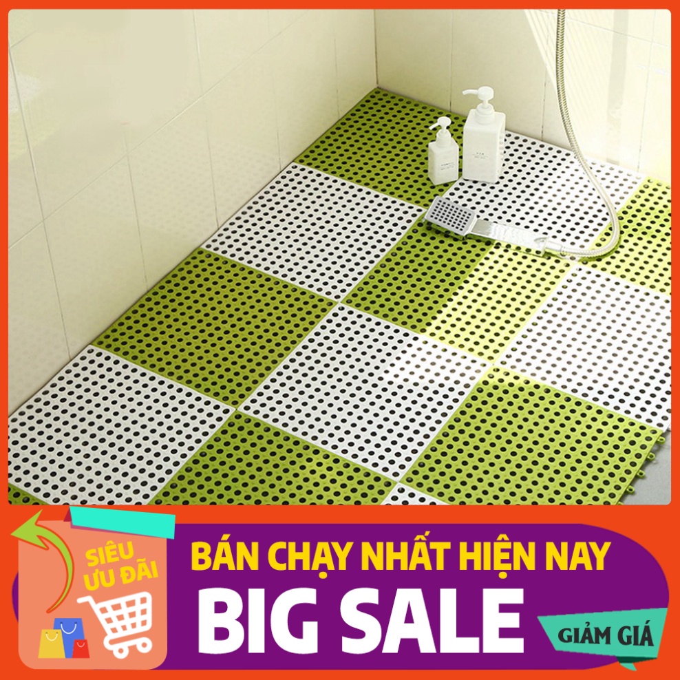 Big sale Tấm Lót Sàn Thảm Nhựa Ghép Decor KIỂU Ô Tròn T3 - 30X30Cm - Nhựa Dày Chống Trơn Trượt, Khô Thoáng Nhà Tắm Dumbo