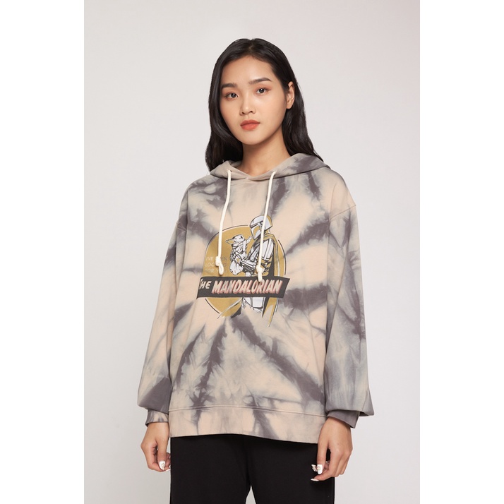 Áo Hoodie Nỉ Có Mũ Unisex BOO Dáng Ovesized Loang Màu Tie Dye Độc Đáo Graphic Mandalorian