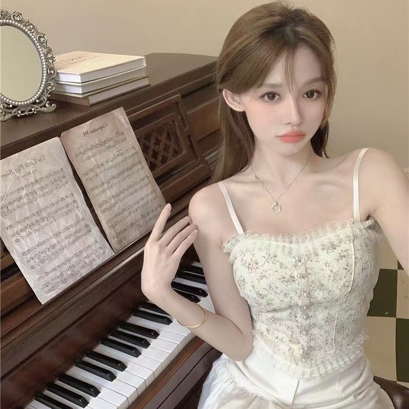 COZOK Áo Tank Top Sát Nách Phối Ren Thời Trang Quyến Rũ Cho Nữ