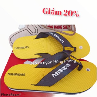 dép kẹp nam havaianas quai dù màu vàng hàng thái không trơn