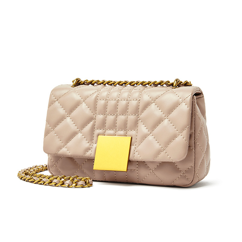 Túi Xách Đeo Chéo Đính Đá Phối Dây Xích Thời Trang Dành Cho Nữ