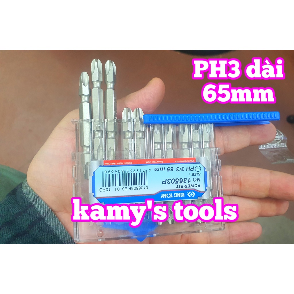 Mũi bắn vít 2 đầu bake PH3 dài 65mm Kingtony model 136503P
