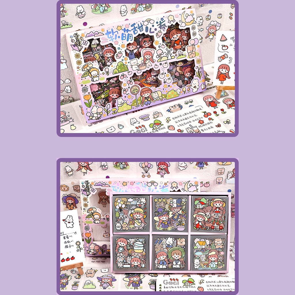 Set Chiết 10 Tấm Sticker Chủ Đề Cô Gái Dễ Thương