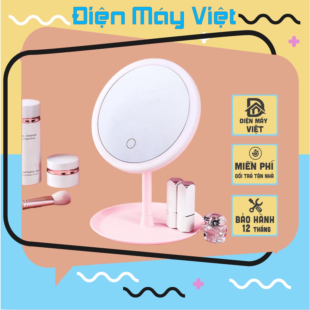 [Bảo Hành 12 Tháng] Gương Soi Tích Điện Có Đèn Đổi Màu Đa Năng