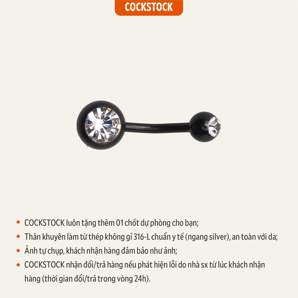 Khuyên rốn Basic Bellybutoon Black CockStock