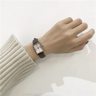 Đồng Hồ Đôi Rate Dây Da Cao cấp Chính Hãng Thiết Kế Mặt Chữ Nhật Sang Trọng