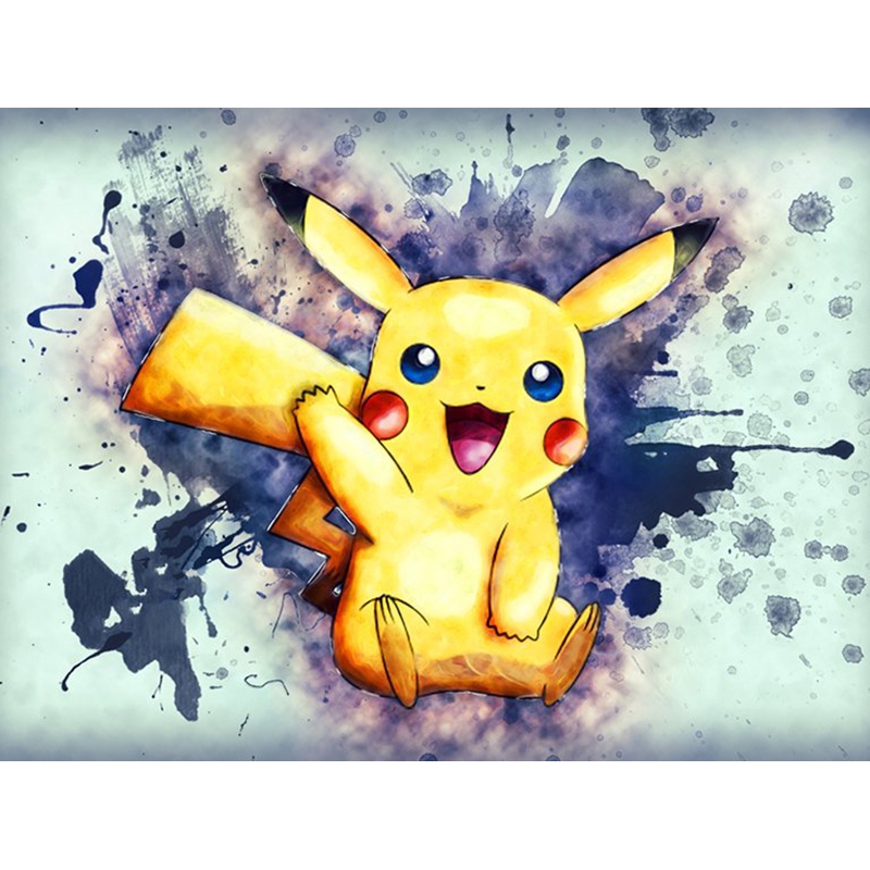 Tranh Đính Đá 5d Tự Làm Hình Pikachu Hoạt Hình