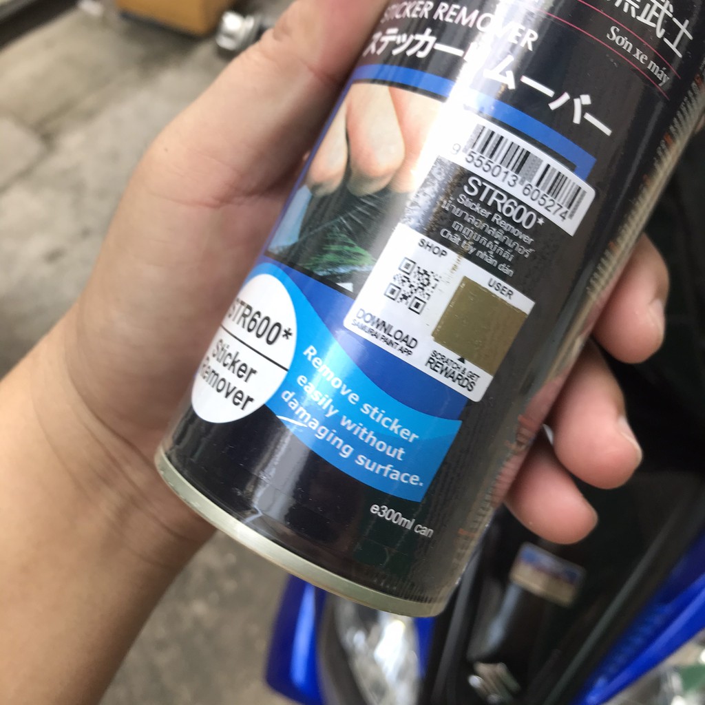 Chai xịt lột tem xe Samurai STR600, tẩy keo decal nhãn dán