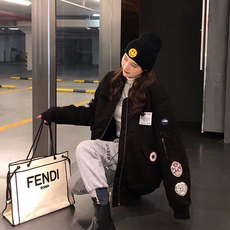 Áo khoác bomber unisex logo