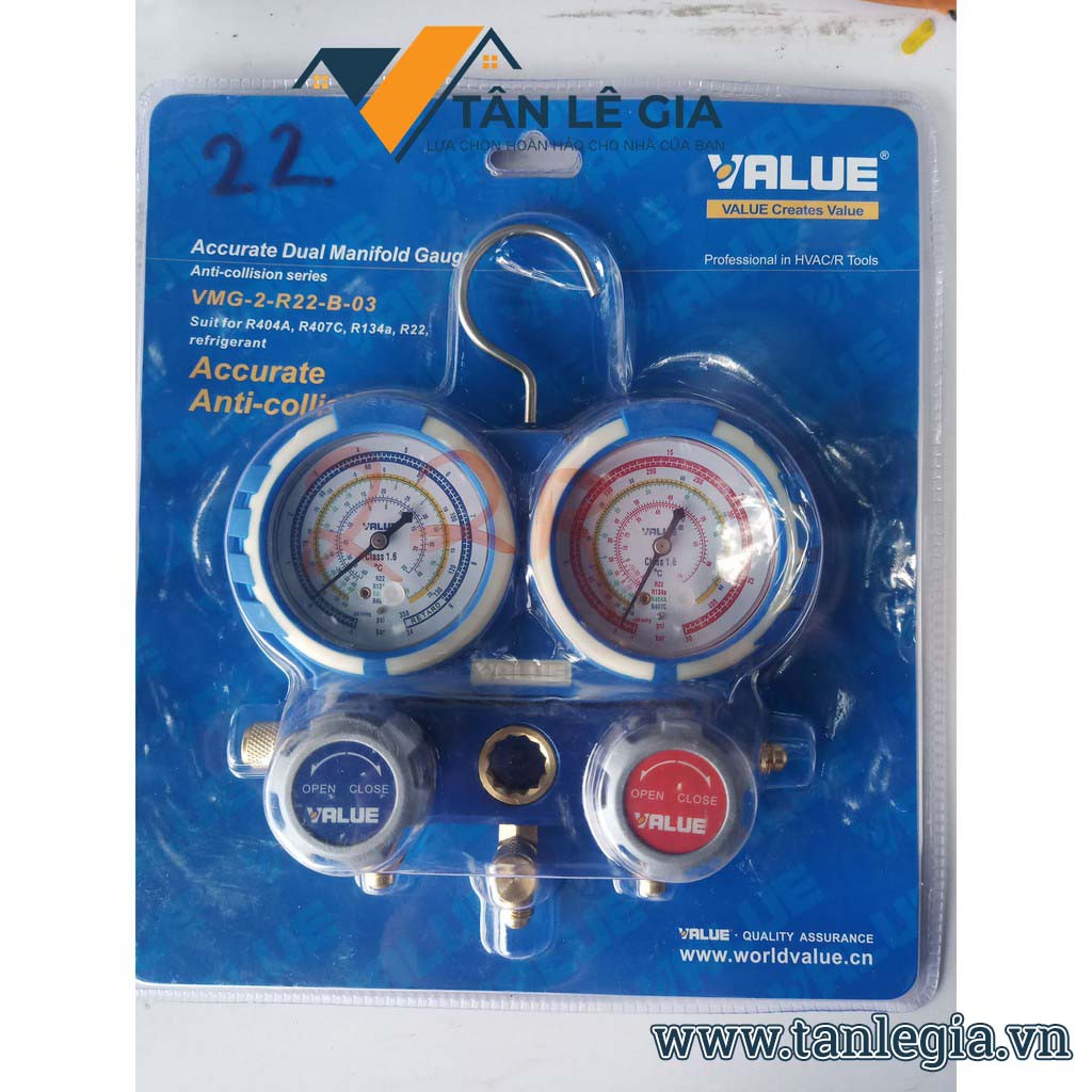 Đồng Hồ Gas Đôi VALUE Model: VMG-2-R22-B-03 . VMG-2-R410-B-03 (Không Dây)