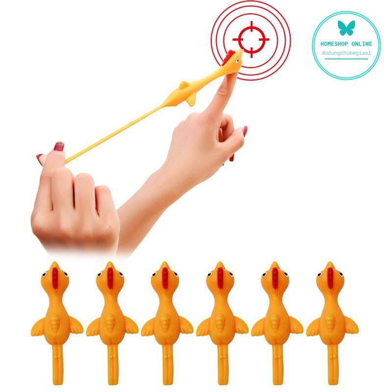 Đồ chơi bắn gà vui nhộn, ná bắn gà cao su silicon, Gà dính tường chất liệu an toàn không độc hại