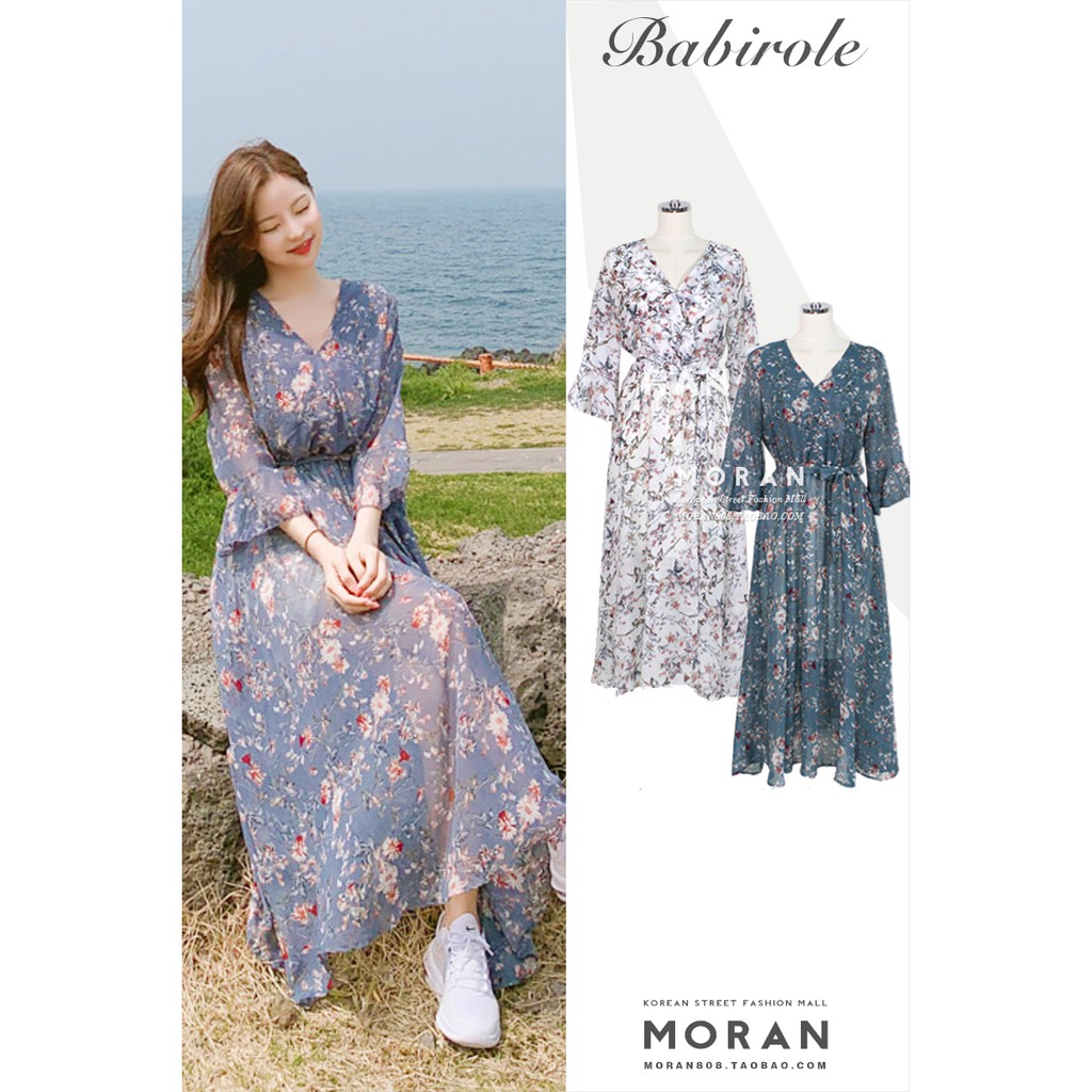 Váy hoa dáng dài mẫu mới 2020 MORAN Hàn Quốc (ORDER)- Có ảnh thật | BigBuy360 - bigbuy360.vn