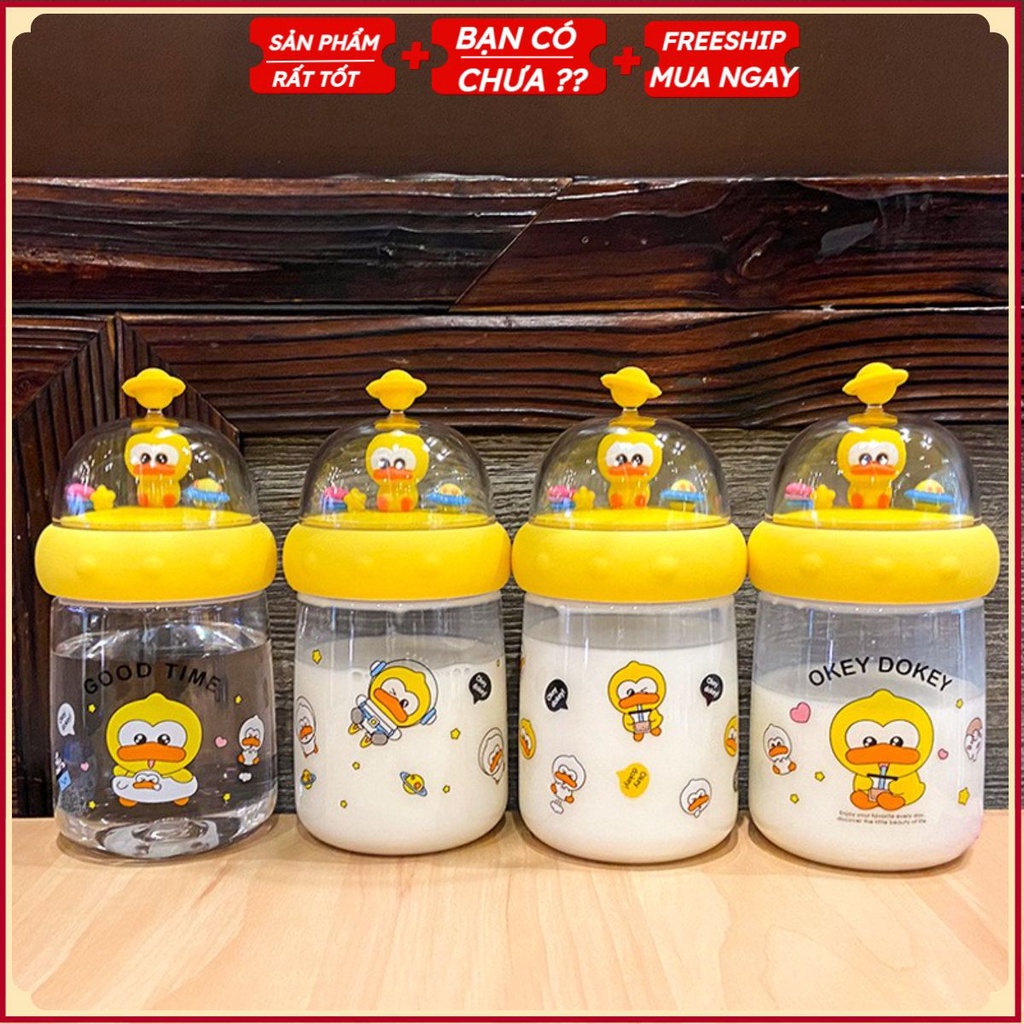 Bình đựng nước hình con vịt 400ml dễ thương