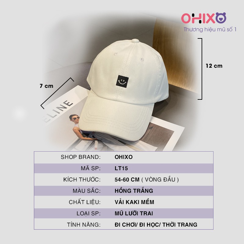 Mũ lưỡi trai cao cấp giá rẻ trơn hồng nữ hàn quốc thời trang  OHIXO LT15