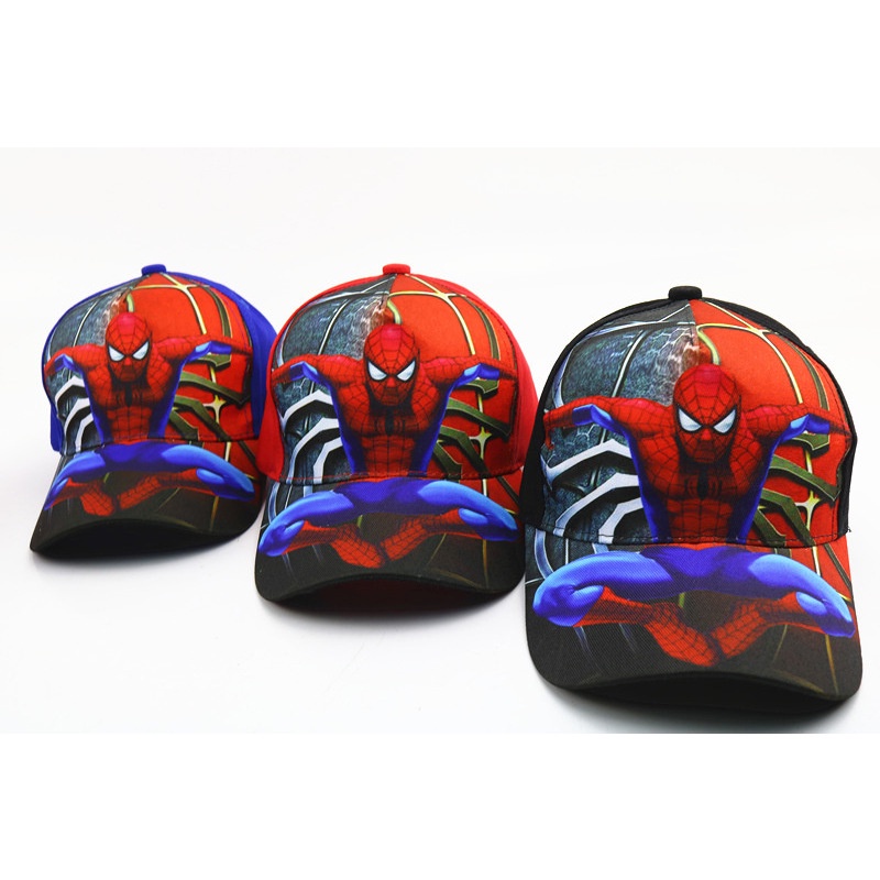DISNEY Mũ hip hop Hình Người Nhện Marvel Có Thể Điều Chỉnh Kích Cỡ Cho Bé Từ 2-8 Tuổi