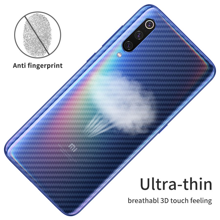 Dán dẻo Cacbon vân 3D Xiaomi Mi 9 Mặt Sau