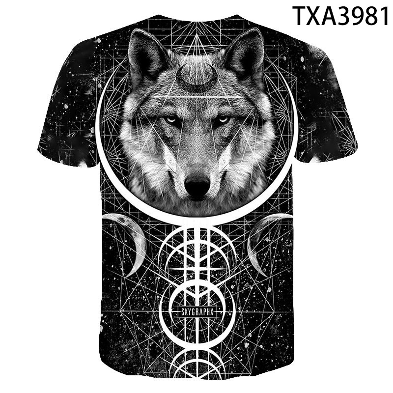 Áo Thun Tay Ngắn In Hình Sói / Gấu Trúc 3D Thời Trang Mùa Hè 2022 XS-3XL Cho Nam Và Nữ