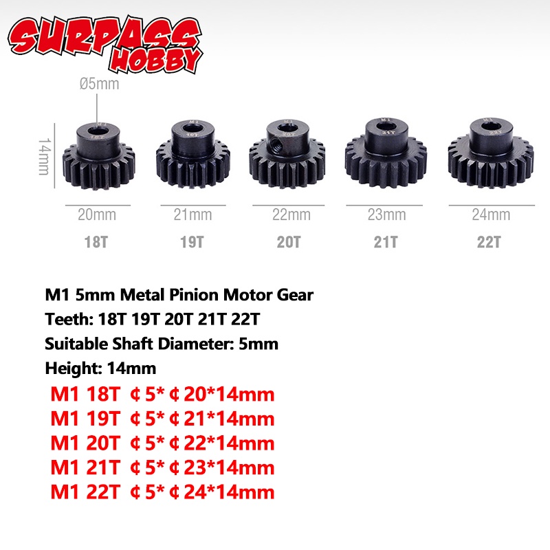 Bánh Răng Động Cơ Không Chổi Than M1 5mm M1 5mm 11T 12T 13T 14T 15T Cho Xe Tải Điều Khiển Từ Xa 1/8