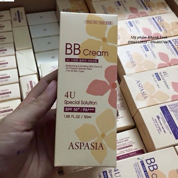 Kem Nền Chống Nắng Che Phủ Khuyết Điểm B.B ASPASIA 50ml | BigBuy360 - bigbuy360.vn
