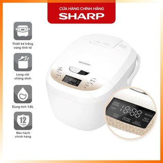 Nồi cơm điện tử sharp 1.8l ks-com186ev-gl công suất 830w