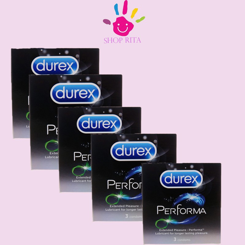 Combo 5 hộp Bao cao su Durex Performa hộp 3c giá tốt có chất kéo dài thời gian