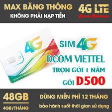 SIM VIEETEL VÀO MẠNG TRỌN GÓI 1 NĂM D500