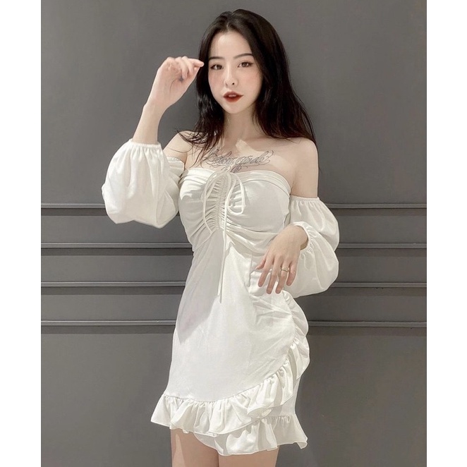 ĐẦM XINH TRỄ VAI TAY DÀI STELLA DRESS thiết kế sau lưng bo chun form ngắn tôn dáng style ullzang diện lễ và tết