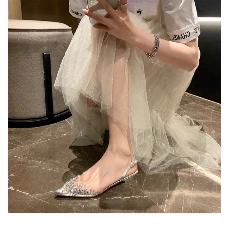 Giày bệt đính đá bling bling công chúa