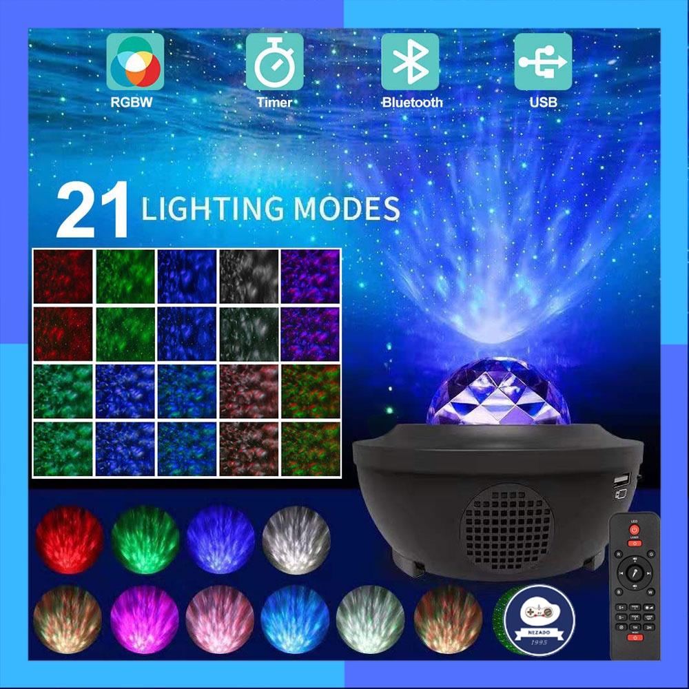 Đèn chiếu sao Galaxy tự xoay mây thiên hà chiếu ngàn sao kèm loa bluetooth MG19