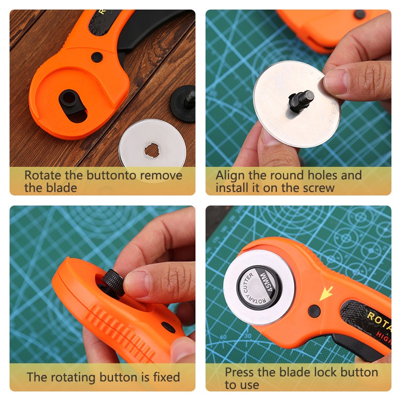 Set 10 Lưỡi Dao Tròn 45mm Thay Thế Chuyên Dụng Cho Thợ May