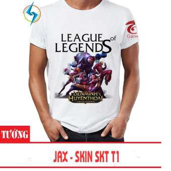 Áo thun Liên Minh Huyền Thoại 3D Tướng Jax Skin SKT T1 (Trắng)