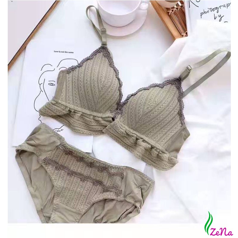 Bộ Đồ Lót Thổ Cẩm Cài Trước Siêu Đẹp Mẫu Mới ZE057 | BigBuy360 - bigbuy360.vn