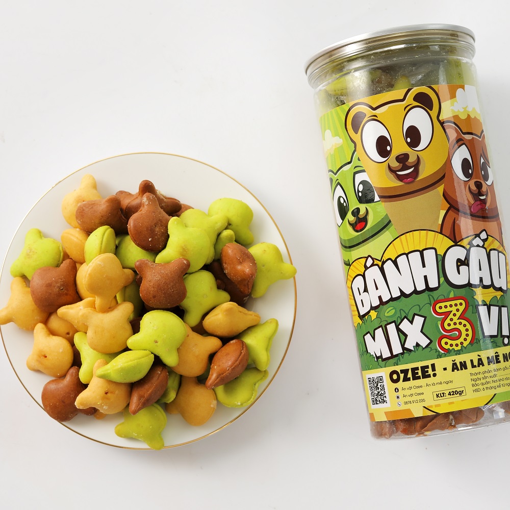 Bánh gấu nhân kem sữa mix 3 vị: bơ sữa truyền thống, chùm ngây, socola hộp 420g, Ăn vặt Hà Nội - Ăn là mê ngay | BigBuy360 - bigbuy360.vn