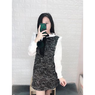 (HS)Váy dạ phối sơ mi Nữ ( Kèm ảnh thật )