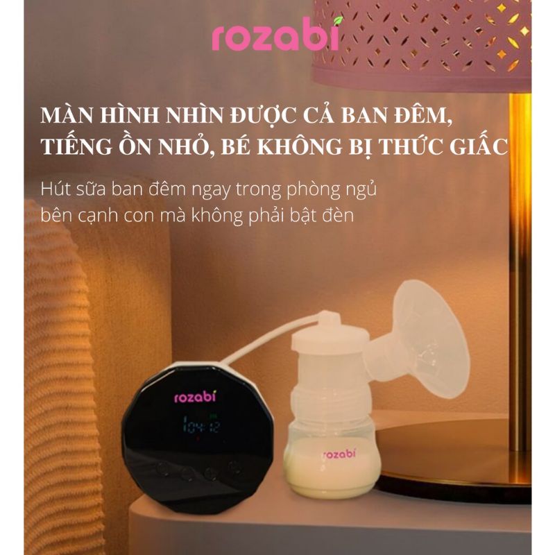 [⚡Có pin sạc] Máy hút sữa điện đôi Rozabi Basic Plus (massage êm ái, hút kiệt sữa)