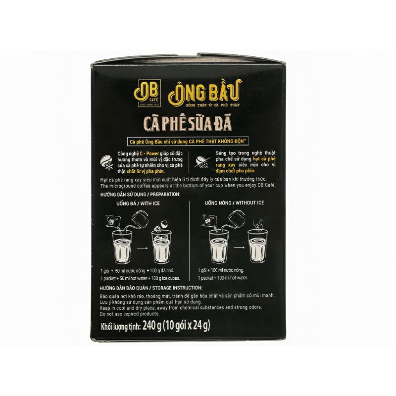 Cà phê sữa đá Ông Bầu 240g (10 gói x 24g) | BigBuy360 - bigbuy360.vn